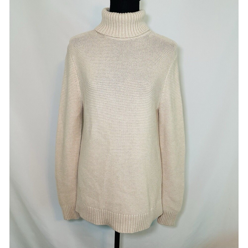 J. Crew Factory *NEW* Merino Wool Cotton Nylon‎ Turtleneck Beige Sweater Women S
